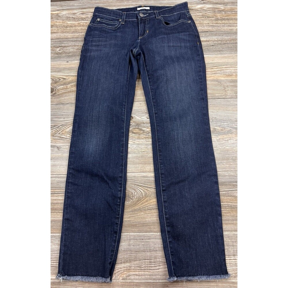 Eileen Fisher Jeans Womens 27x27 Organic Cotton Stretch Denim Dark Blue Straight